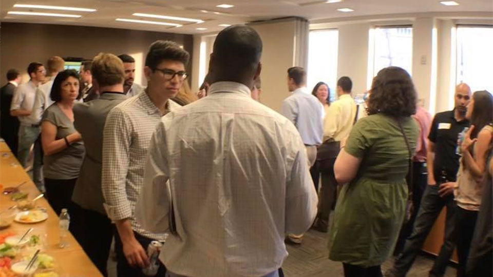Business people networking in a coworking space in pittsburgh